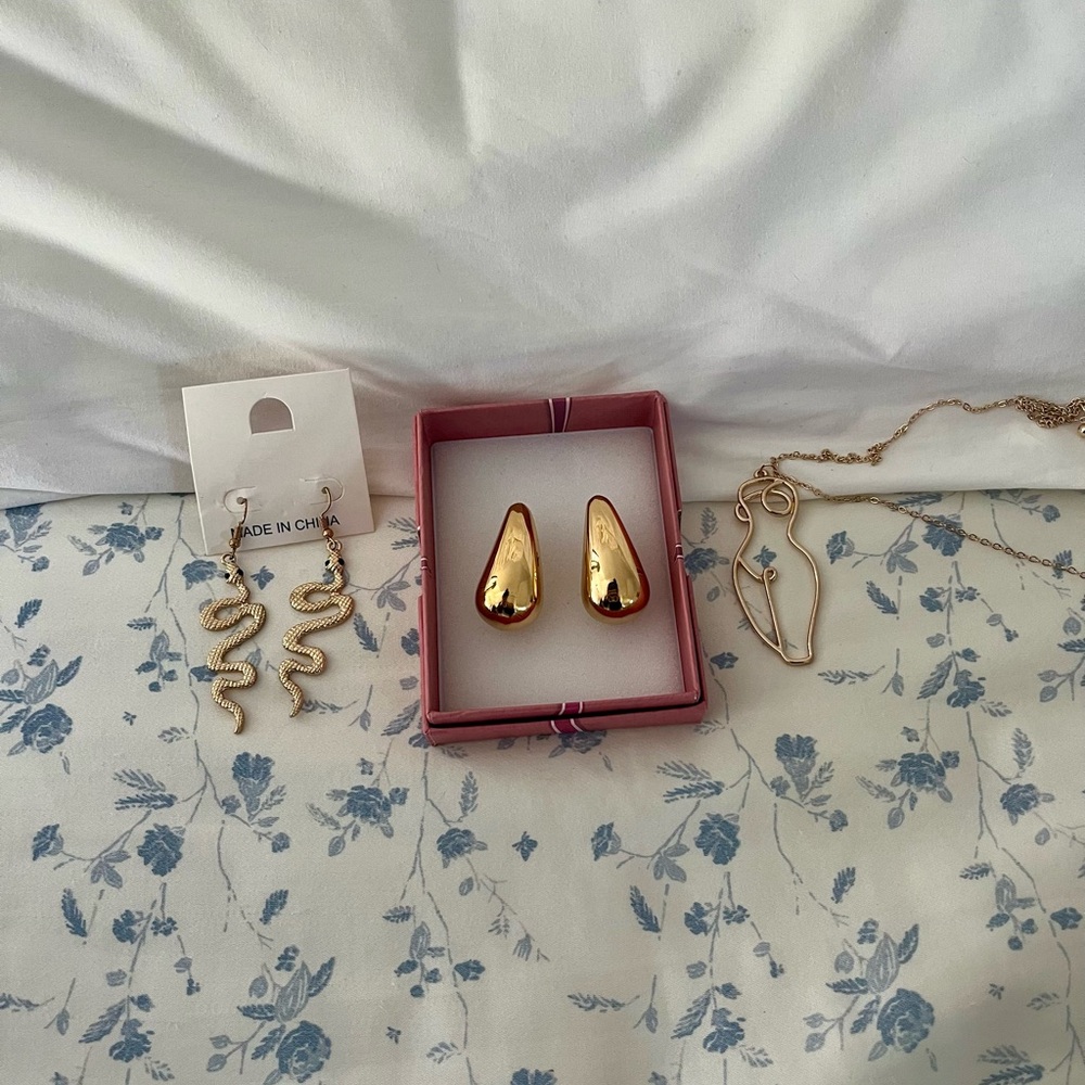 Gold costume jewelry bundle